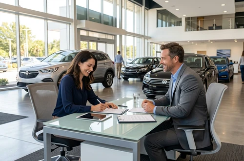 Customer getting answers about their car loan